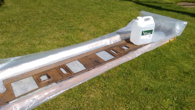 I laid the panel on the sheet and used offcuts of wood to support the sides