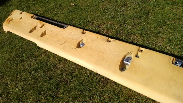 Here I have removed the unstable foam and ground off the rust to shiny metal